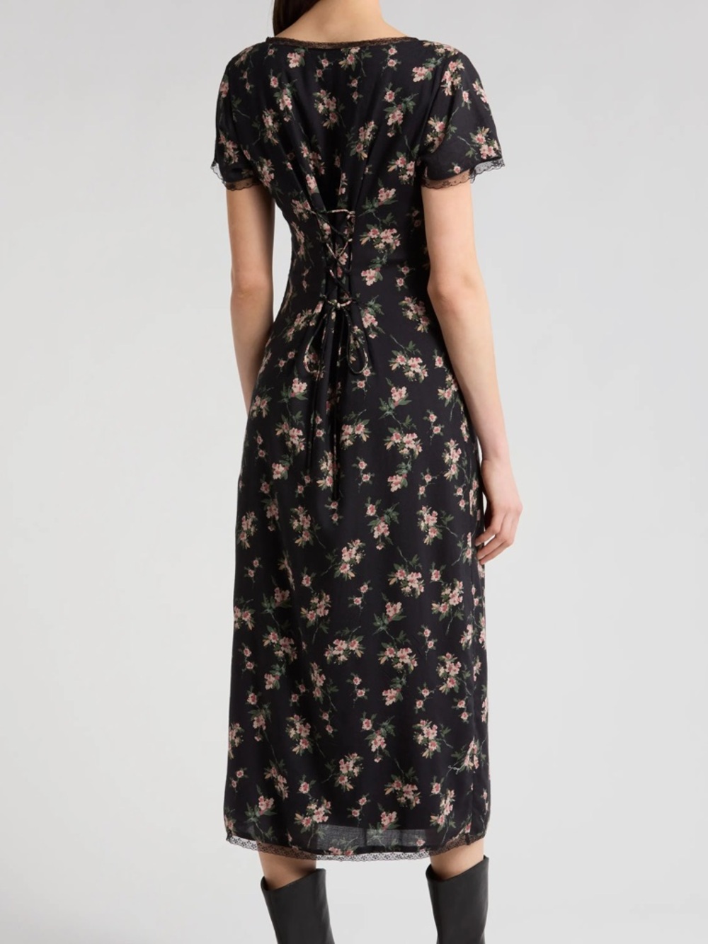 Lucky Brand Floral Lace Trim Button-Up Dress Medium - Picture 2 of 11